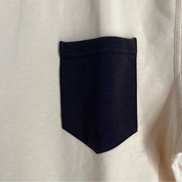 Bylt Shirt Mens Medium Tan Black Drop Cut Short Sleeve Luxury Pocket Lightweight - Picture 7 of 10